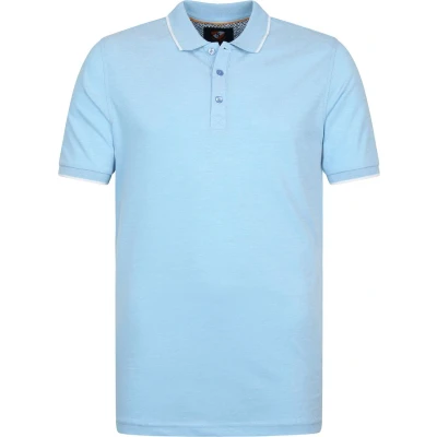 Afbeelding van Suitable Oxford Polo Lichtblauw maat M heren met Modern fit Pasvorm Katoen Herenkleding Poloshirt