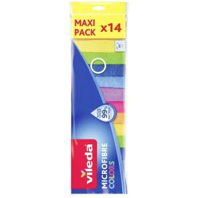 Image de Vileda Microfibres Colors, Multi usages, 30 x cm, Lot de 14