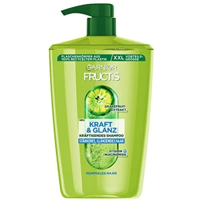 Afbeelding van Garnier Fructis Versterkende shampoo en glans, grapefruitextract, XXL geeft kracht energie aan het haar voor sterker glanzend haar, maxi formaat, 1000 ml