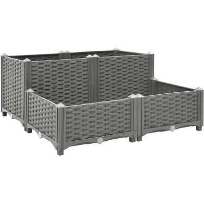 Afbeelding van Plantenbak verhoogd 80x80x38 cm polypropyleen