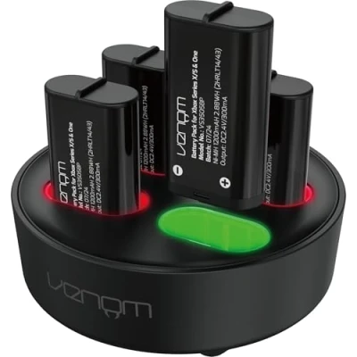 Image de Venom Rechargeable Battery 4 Pack with Charging Dock 2880 mWh / 1200 mAh pour Xbox Series X &amp; S/Xbox One
