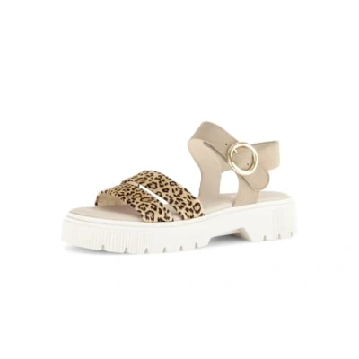 Afbeelding van Gabor Sandalen met enkelbandjes, Dames, Maat: 38, Natur/caramel Leer