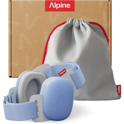 Afbeelding van Alpine Muffy Baby Oorkappen Nieuwe &amp; Verbeterde Gehoorbescherming voor Baby’s en Peuters tot 4 jaar Veilig Rustgevend Ideaal Reizen CE Gecertificeerd Blauw