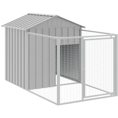 Afbeelding van vidaXL Hondenhok met dak 117x201x123 cm gegalvaniseerd staal