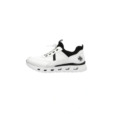 Afbeelding van Rieker Sneakers laag, Dames, Maat: 38, Weiss Hoogwaardig imitatieleer