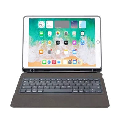 Afbeelding van Deqster Slank toetsenbord 2 (NL, IPad (7e gen)/iPad (8e gen), 10&quot;), Tablet toetsenbord, Zwart
