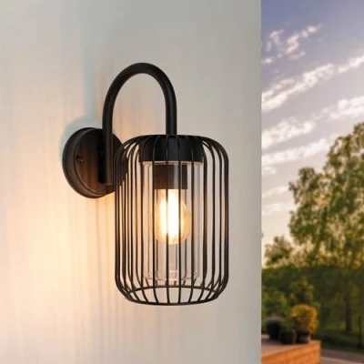 Afbeelding van Ledvion Wandlamp Buiten, Klassiek, Zwart, E27 Fitting, IP44, Buitenlamp, Buitenverlichting, Tuinverlichting, Gevel Verlichting, Buitenwandlamp, Wand lamp