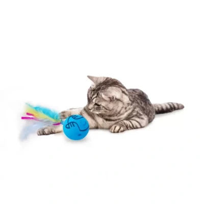 Afbeelding van Kattenspeeltje bal met veren