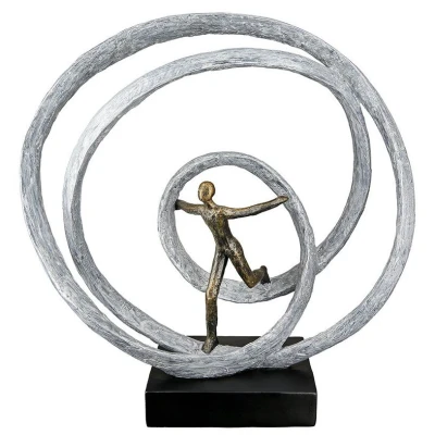 Afbeelding van Gilde Figuur &#039;Liberation&#039;, polyresin, antique silver and bronze finish, H35cm