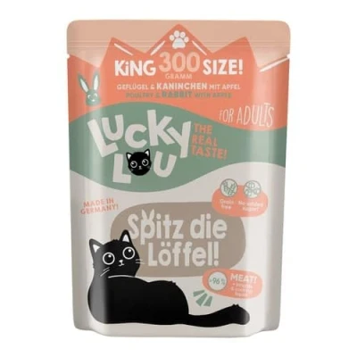 Afbeelding van 6x300g Lucky Lou Adult Gevogelte &amp; Konijn nat kattenvoer
