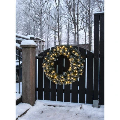 Afbeelding van Grote verlichte Kerstkrans Edmonton 90cm