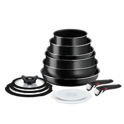 Afbeelding van Tefal Ingenio Easy On Set van 2 pannen + potten wok ovenschaal 5 accessoires afneembare handgrepen, anti aanbaklaag, titanium coating, thermo signaal, niet geschikt voor inductie