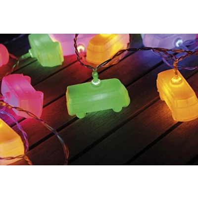 Afbeelding van BRISA VW Collection 3D lichtsnoer op batterijen Volkswagen voor tuinverlichting, feest, busdesign T1 Bulli (binnen/3 m/led/klassieke bus, meerkleurig)