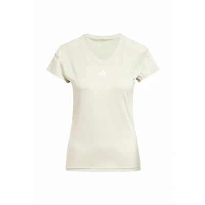 Afbeelding van adidas Performance Essentials Minimal Branding V NECK Sport Tshirt, Dames, Maat: XS, Pure ruby/white