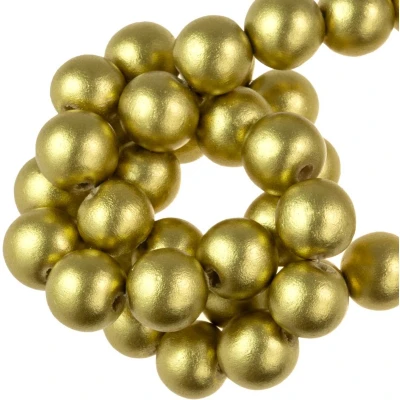 Afbeelding van Houten Kralen Metallic Look (12 mm) Vegas Gold (70 stuks) voor Sieraden Dreambeads