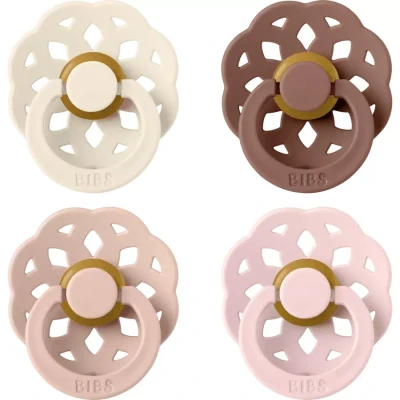 Afbeelding van BIBS Fopspeen Boheme Ivory/Blush/Woodchuck/Blossom 0 6 Mnd 4 St
