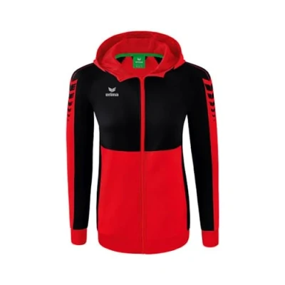 Afbeelding van Erima Six Wings trainingsjack met capuchon dames rood/zwart