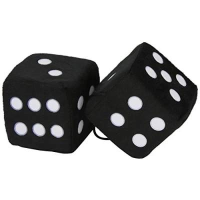 Afbeelding van Race Sport Spiegelhanger Dobbelstenen 9 X Cm Zwart