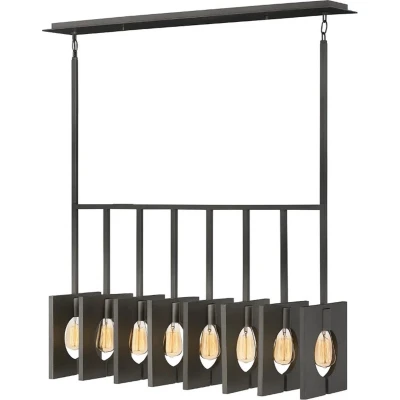 Afbeelding van Lisa McDennon by Hinkley LED Pendelarmatuur Ludlow 8X E27 Max 60W Dimbaar Brushed Graphite