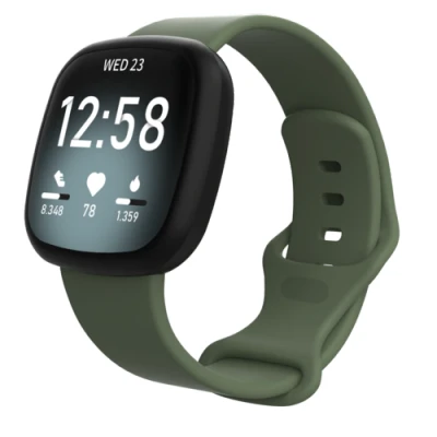 Afbeelding van Fitbit Versa 3 &amp; 4 / Sense 1 2 Sportbandje Groen Maat: S/M