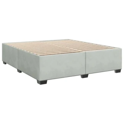Afbeelding van vidaXL Bedframe fluweel lichtgrijs 200x200 cm