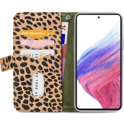 Afbeelding van Mobilize 2in1 Magnet Zipper Case Samsung Galaxy A53 5G Olive/Leopard