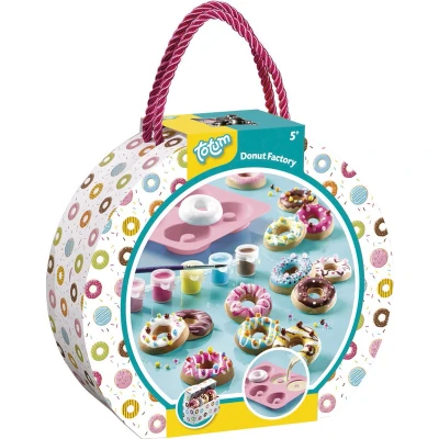Afbeelding van Totum Donut Factory knutselkoffertje donuts gieten met gips en beschilderen cadeautip creatief speelgoed home deco