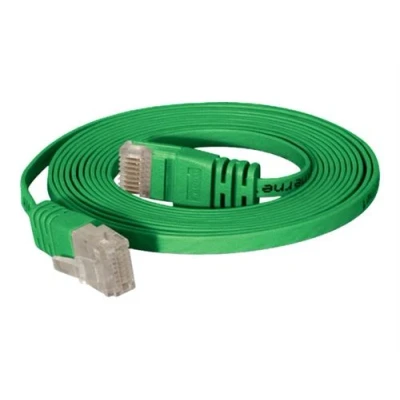 Image de Tecline Cordon de raccordement RJ 45 (M) pour 25 cm UTP CAT 6 moulé, plat vert