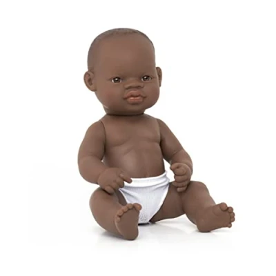 Afbeelding van Miniland Babypop Afrikaans Jongen 32 Cm Bruin