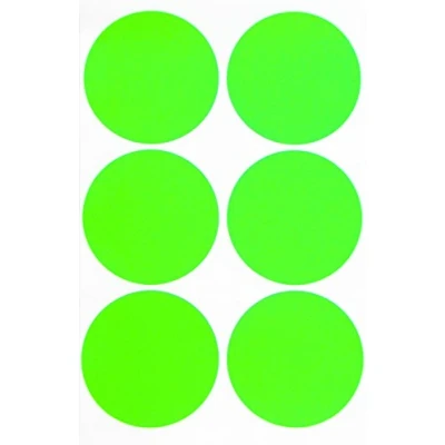 Afbeelding van Royal Green Zelfklevende etiketten, rond, fluorescerend groen, ca. 5 cm (50 mm), 12 vellen, 72 stuks