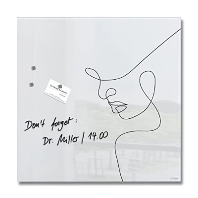 Afbeelding van Sigel glasmagneetbord Artverum 48x48cm wit Line Art SI GL295