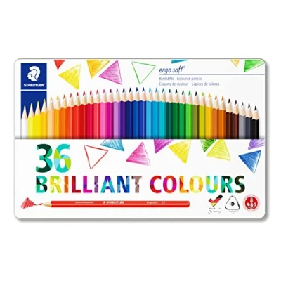 Image de Crayons de couleur triangulaires boîte métal Staedtler Multicolore