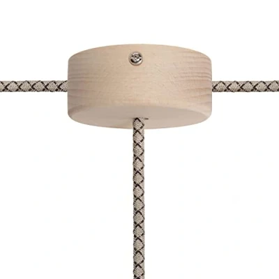 Afbeelding van creative cables Set mini rozet van hout, 1 gat in het midden, 2 zijden, neutraal