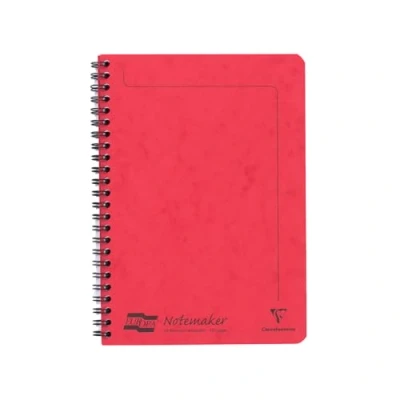 Afbeelding van Clairefontaine Europa Notemaker notitieboek met zijbinding (120 pagina&#039;s), DIN A5, geborsteld velijnpapier, 90 g/m², microgeperforeerd, gelinieerd, rood