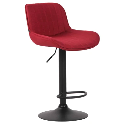 Afbeelding van Barkruk Mandal Stof Zwart Frame Rood