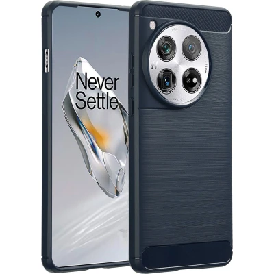 Afbeelding van imoshion Hoesje Geschikt voor OnePlus 12 Siliconen Brushed Backcover Donkerblauw