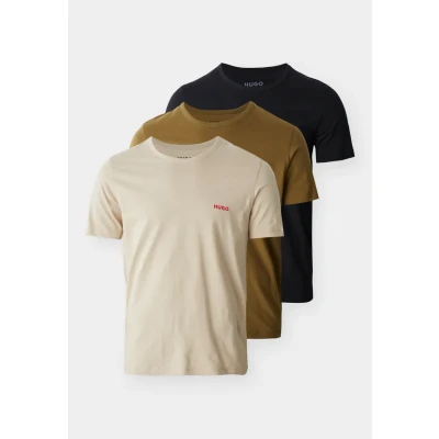 Afbeelding van HUGO 3 PACK Pyjamashirt, Heren, Maat: Medium, Black/brown/beige
