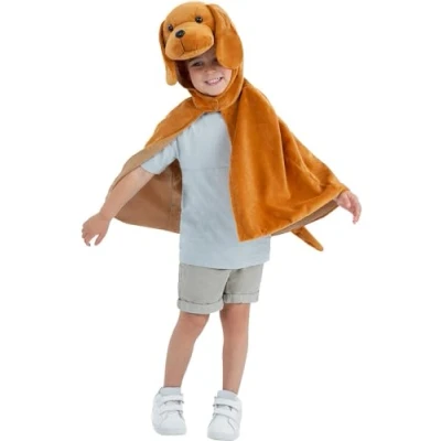 Afbeelding van Smiffy&#039;s Hond &amp; Dalmatier Kostuum Liefste Puppy Cape Kind Bruin Small / Medium Carnavalskleding Verkleedkleding