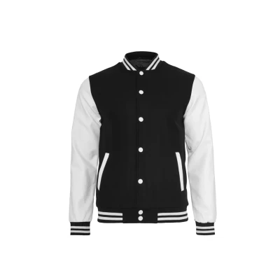 Afbeelding van Urban Classics Oldschool College Jacket Lichte jas, Heren, Maat: 3XL, Black/white