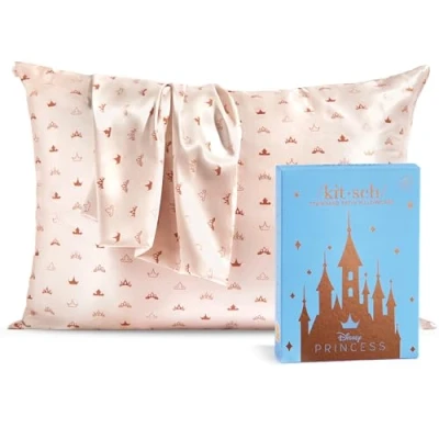 Afbeelding van Kitsch Disney x kussensloop van 100% satijn met ritssluiting, zachter dan zijde, voor haar en huid, verkoelende satijnen