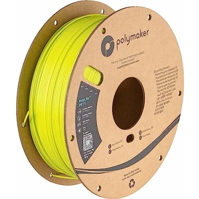 Afbeelding van Polymaker PETG filament kartonnen spoel 1,75 mm, 1 kg, mm PolyLite voor 3D printers, limoengroen, compatibel met de meeste printers filamenten