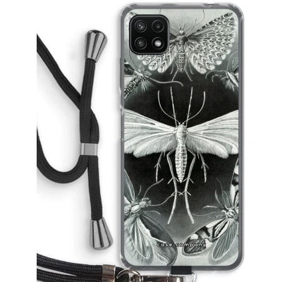 Afbeelding van Case Company® hoesje met Koord geschikt voor Samsung Galaxy A22 5G Haeckel Tineida Telefoonhoesje Zwart Bescherming aan alle Kanten en Over de Schermrand