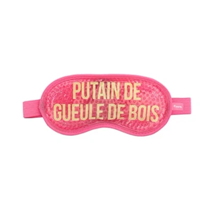 Afbeelding van FISURA Koude oogmasker &quot;P*tain de houten geule&quot;. koud roze masker voor ogen. Gelmasker gezwollen ogen en donkere kringen. Migraine Herbruikbaar oogmasker. 18,5 cm x 9
