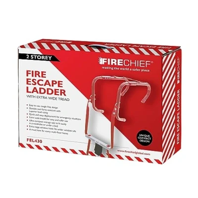 Afbeelding van Firechief FEL430 2 traps opvouwbare brandweerladder met extra brede treden