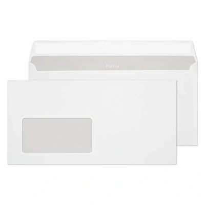 Afbeelding van Blake Purely Everyday DL enveloppen, 110 x 220 mm, 90 g/m², zelfklevende strips voor ramen links(22774), 500 stuks