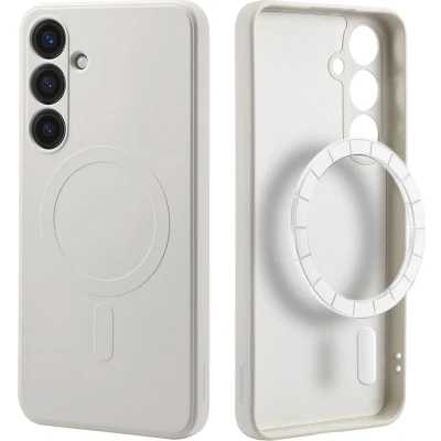Afbeelding van iMoshion Hoesje Geschikt voor Samsung Galaxy S24 Plus Siliconen Color Backcover MagSafe Beige