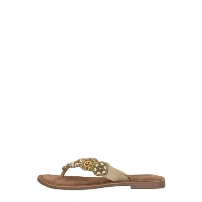 Afbeelding van Lazamani Slippers beige Leer Dames Maat 43
