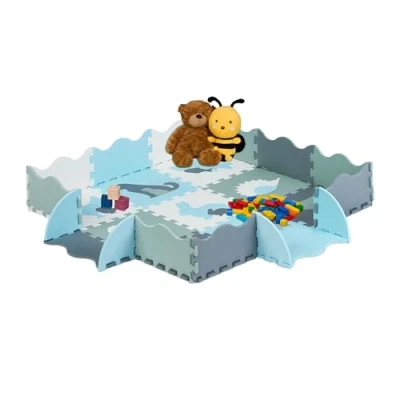 Afbeelding van Relaxdays speelmat puzzel met rand foam 25 delig baby kruipmat