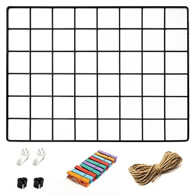 Afbeelding van 1 Pack Wandrek Memobord Industrieel Fotorek &amp; Zwart Magnetisch Fotolijst Voor Studentenkamer, Keuken, Gang, Woonkamer, Studeerkamer, Badkamer, WC