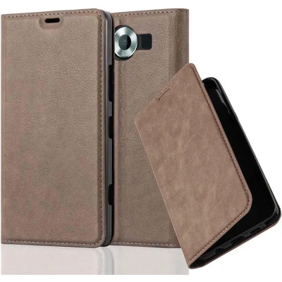 Afbeelding van Cadorabo Hoesje geschikt voor Nokia Lumia 950 in KOFFIE BRUIN Beschermhoes met magnetische sluiting, standfunctie en kaartvakje Book Case Cover Etui